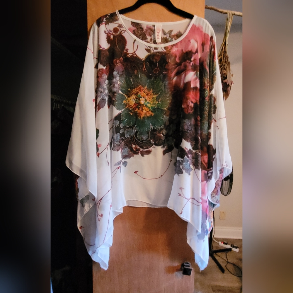 Beautiful sheer butterfly arms blouse